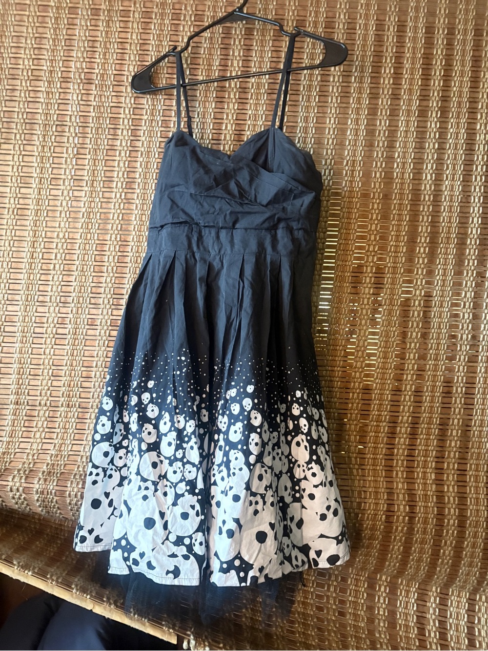 Too Fast Black and White Skull Print Midi Dress